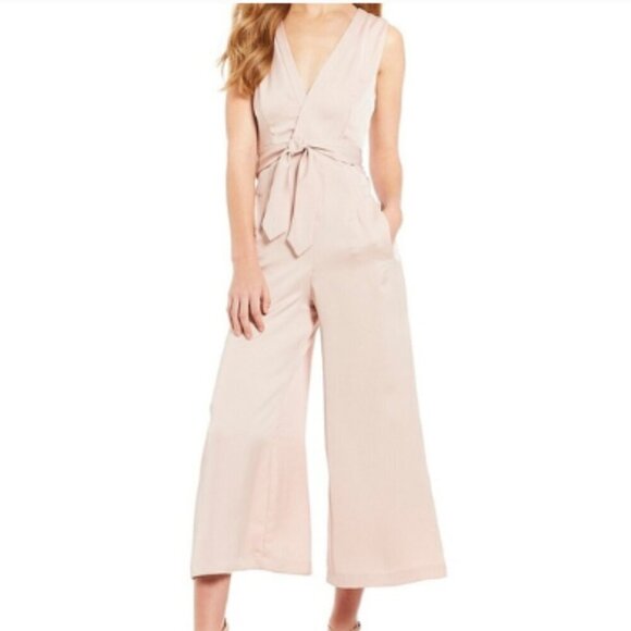 Gianni Bini Rose Vivian Deep VNeck Jumpsuit Size Medium - Picture 3 of 15